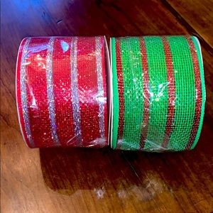 Expressions Christmas Ribbon,  Red and Green Mesh